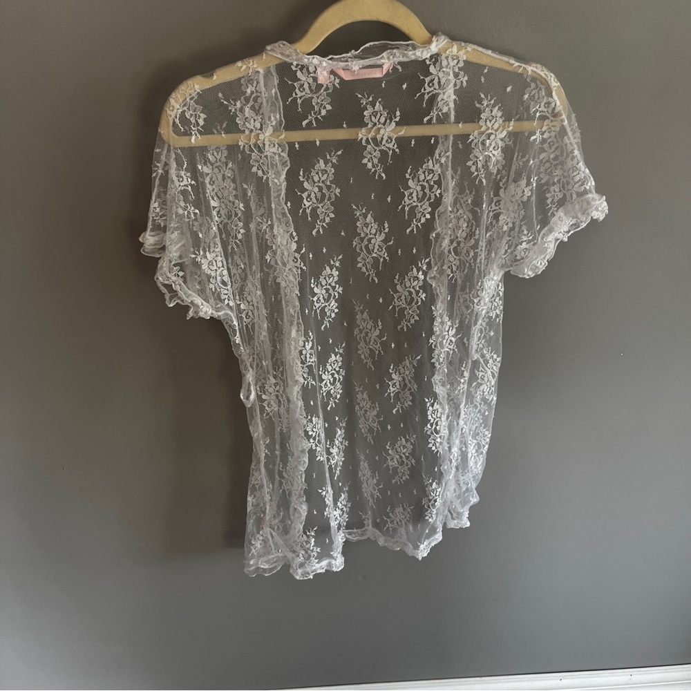 La Vie En Rose lace robe size S/M white bridal wedding lingerie - Picture 5 of 7